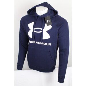 Under Armour Men's Hoodie Rival Fleece Big Logo Sweatshirt Navy Size XL NWT